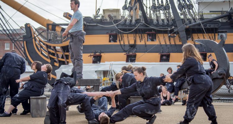 An outdoor performance of the Seafarers.