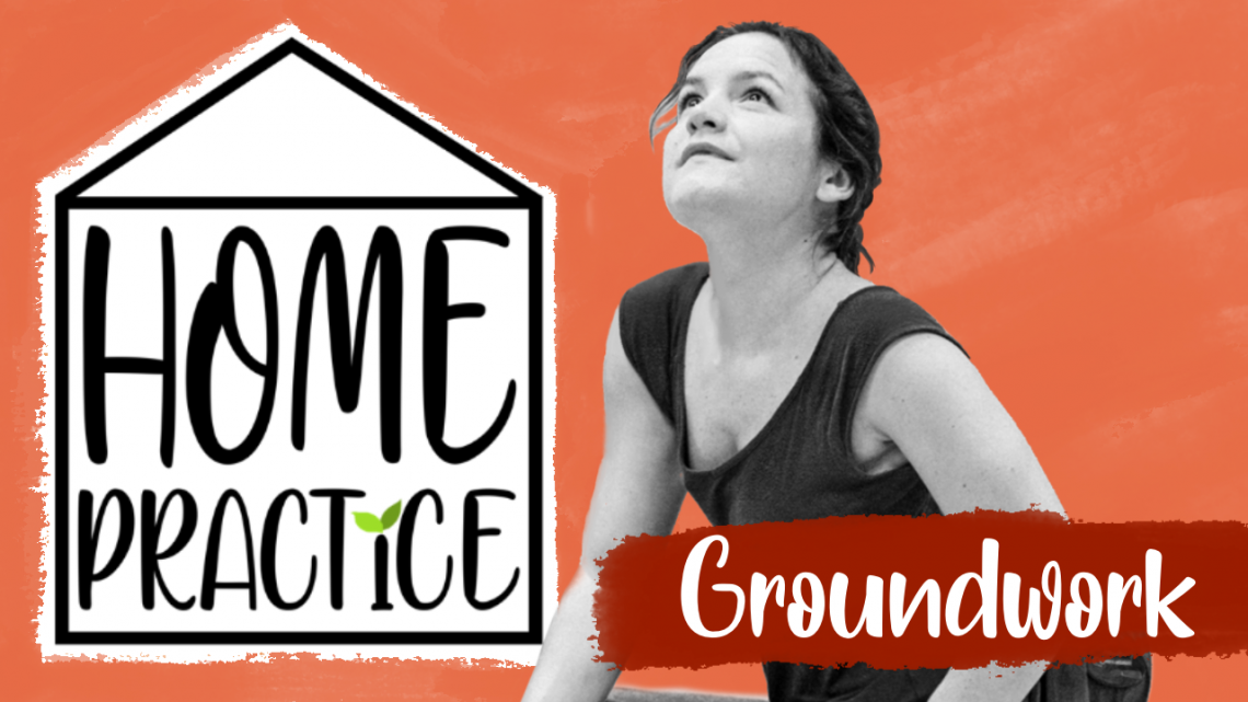 A red graphic with a black and white photo of Laura Jones, alongside the Home Practice logo and the title 'Groundwork'.