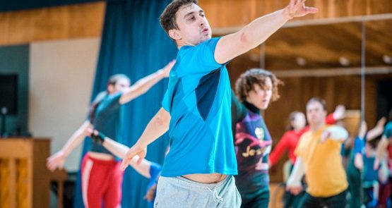 Christian dancing in the studio.