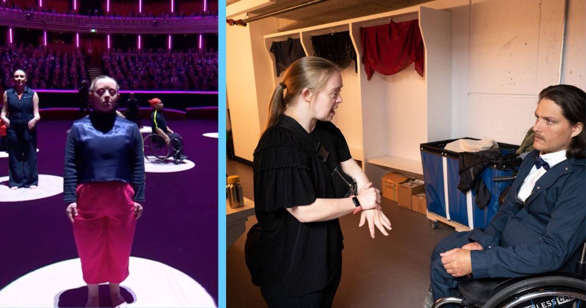 Two images side by side of Hannah Sampson. 