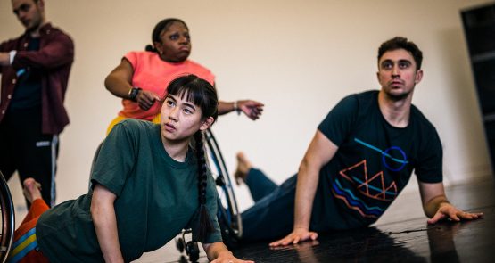 Dancers in rehearsal.