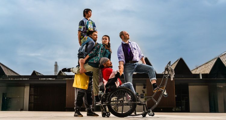 The RO-TES cast on and around the modified wheelchair